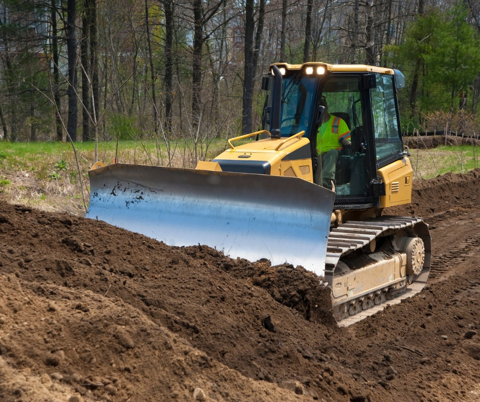 Dozer pushing dirt