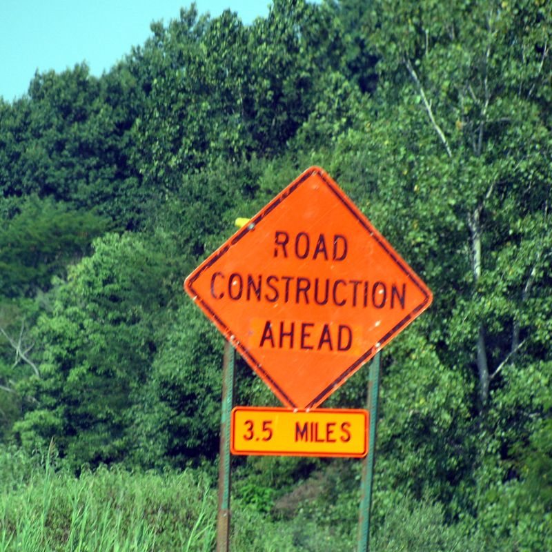 Road Construction Ahead Sign