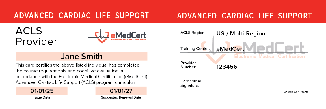 support | acls card example