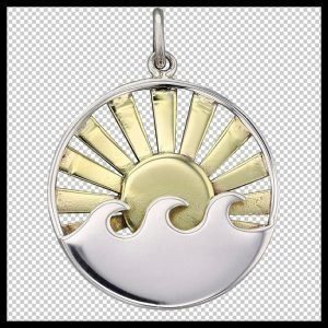 A sunrise charm that's been clipped