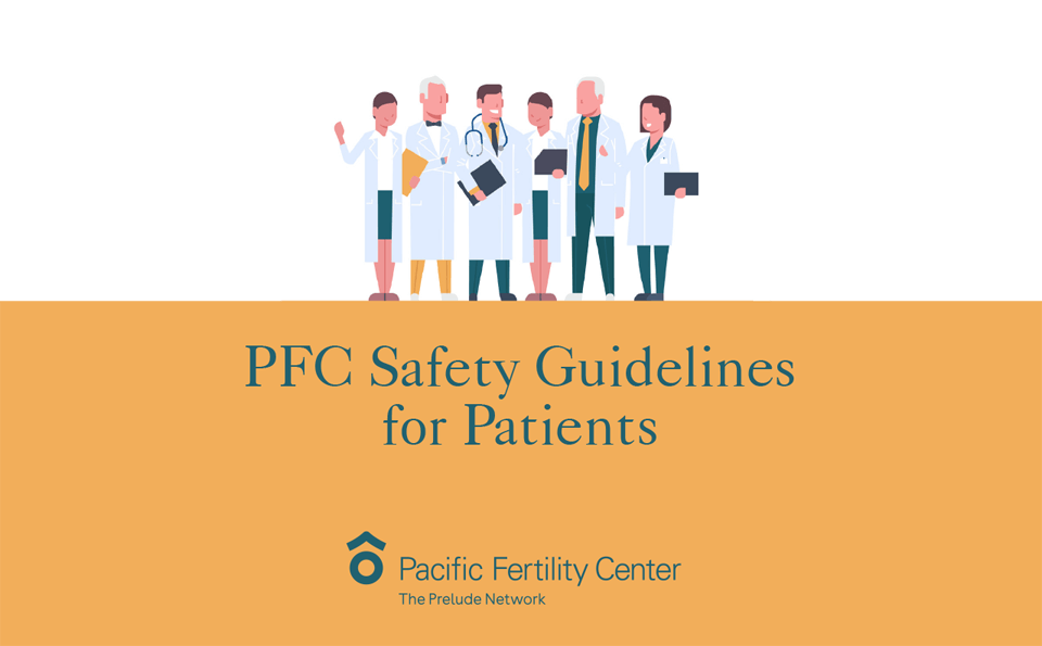 graphical image of Pacific Fertility Center's safety guidelines pamphlett for patients