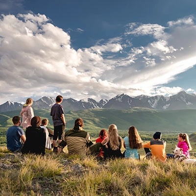 Large family on vacation