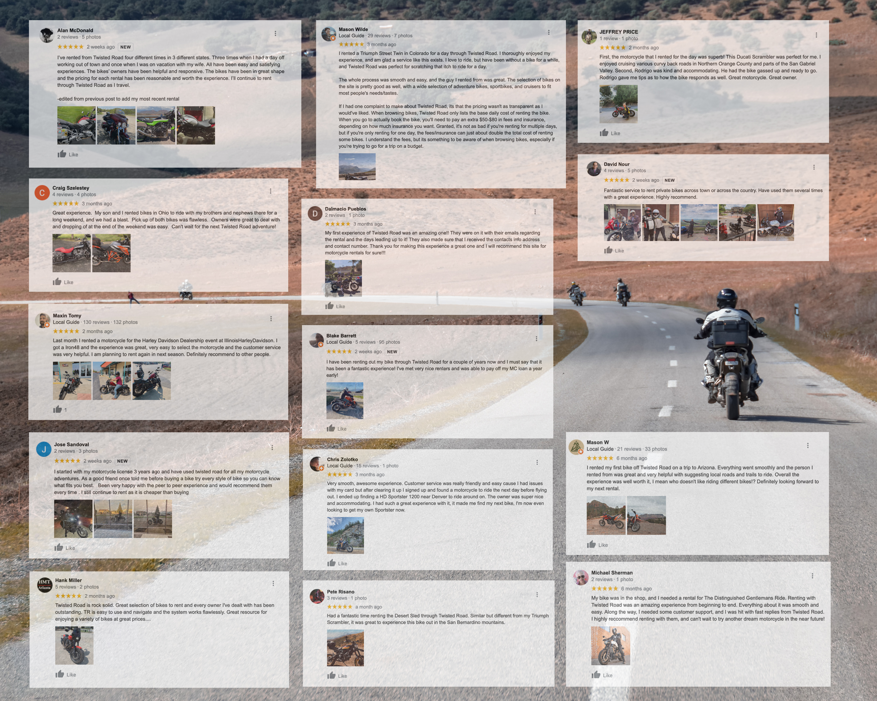 What are riders saying? Read more Twisted Road reviews.