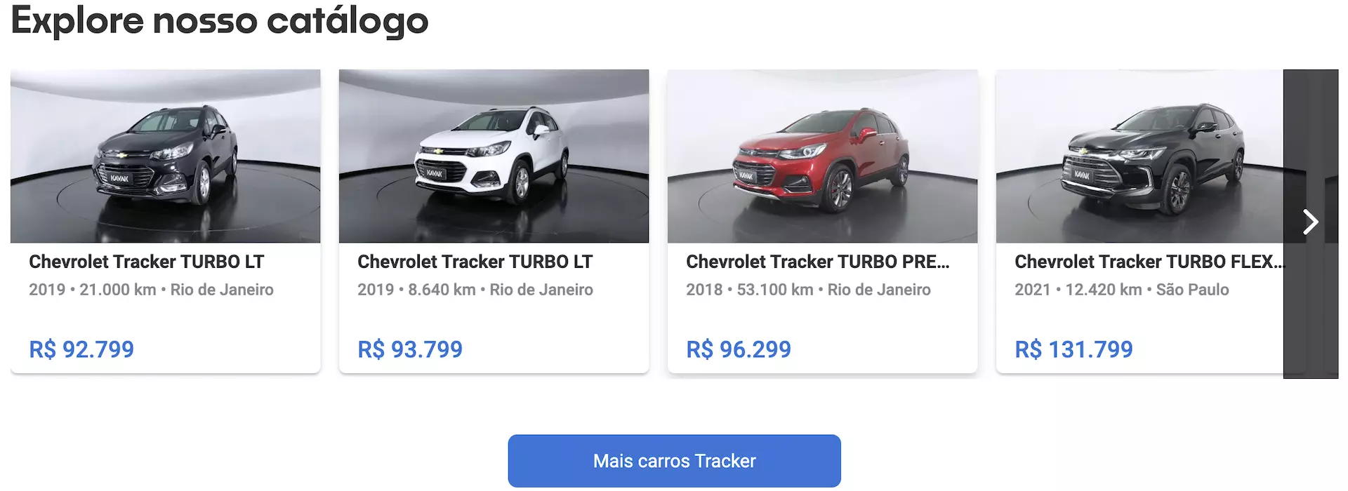Chevrolet Tracker Preço
