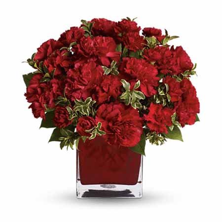 Red carnations bouquet and best selling Thanksgiving flowers