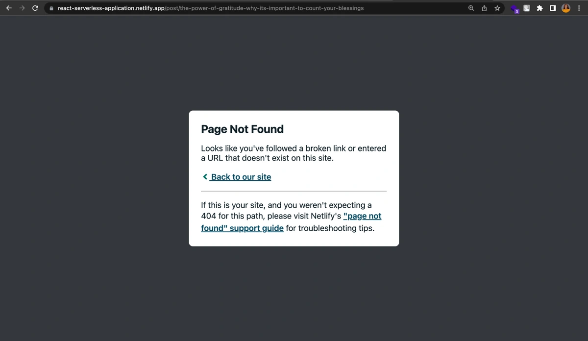 page not found