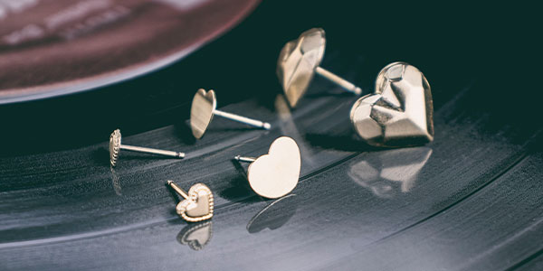 Gold-filled heart post earrings