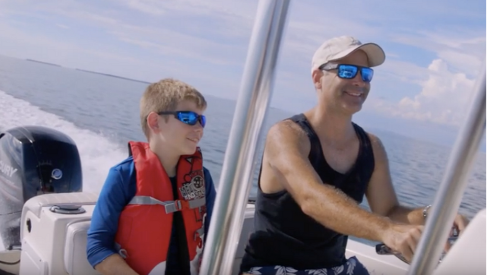 Men and boy on a boat