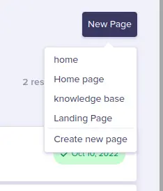 New Page button
