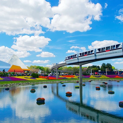Monorail at EPCOT International Flower and Garden Festival.
