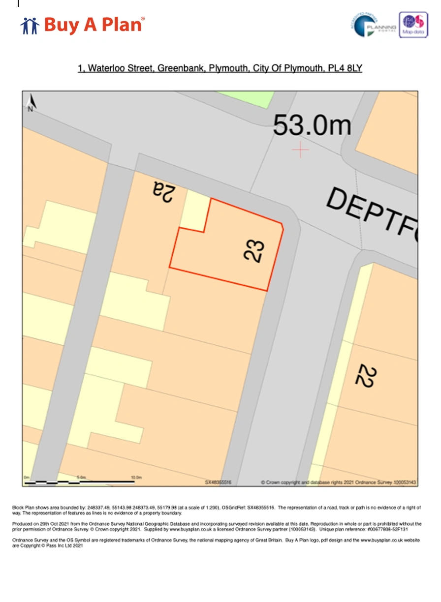 1:200 scale site plan sample