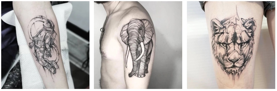 examples of sketch style tattoos