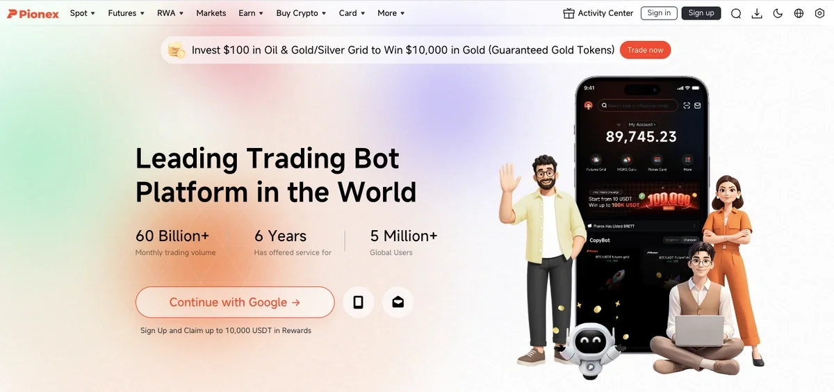Pionex free grid trading bot interface