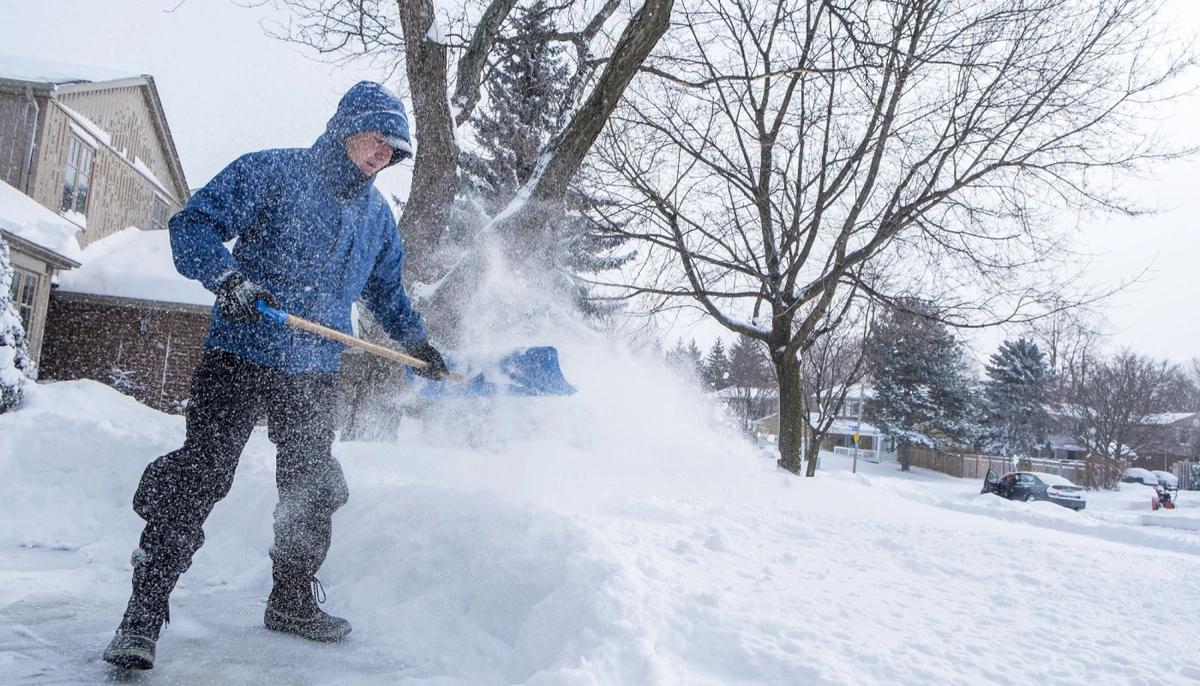 landlord removing snow in the winter