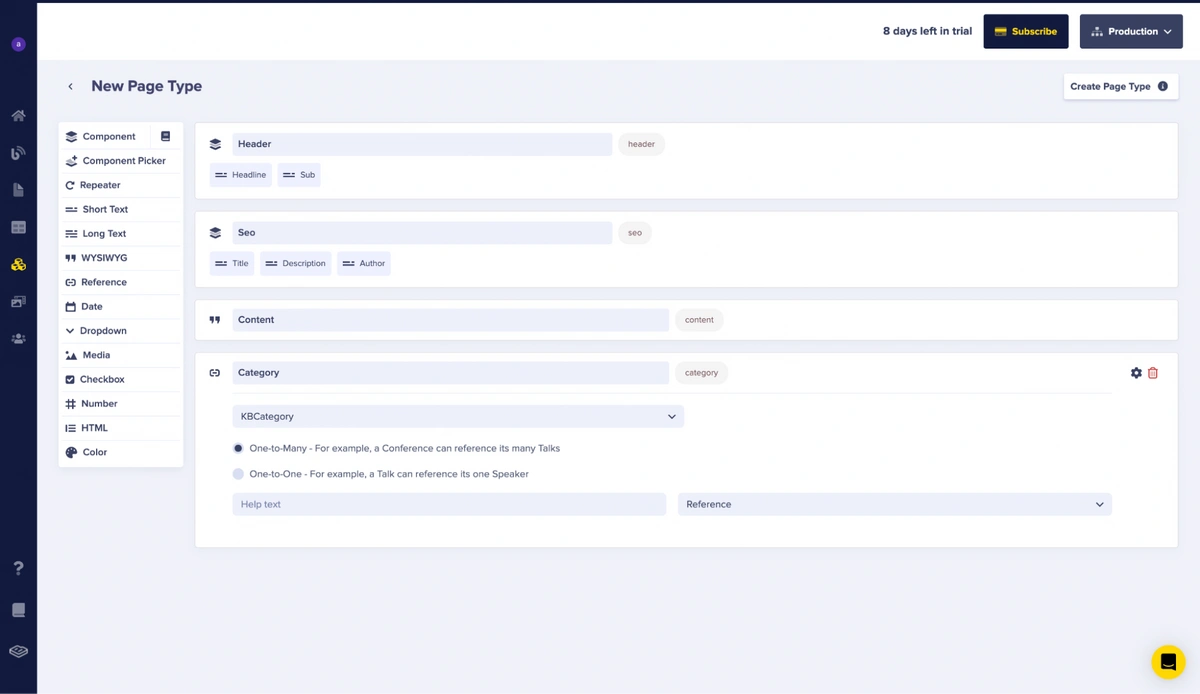 KBPage schema configuration