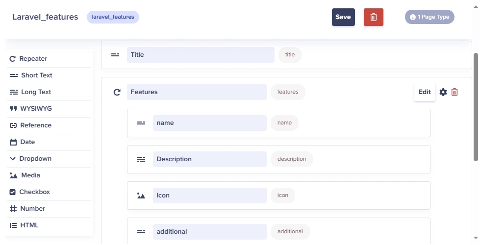 Laravel_features component configuration