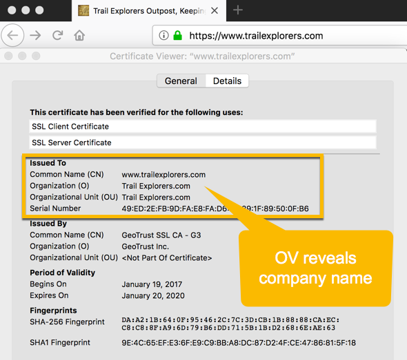 Certificate common name. TLS Certificate.