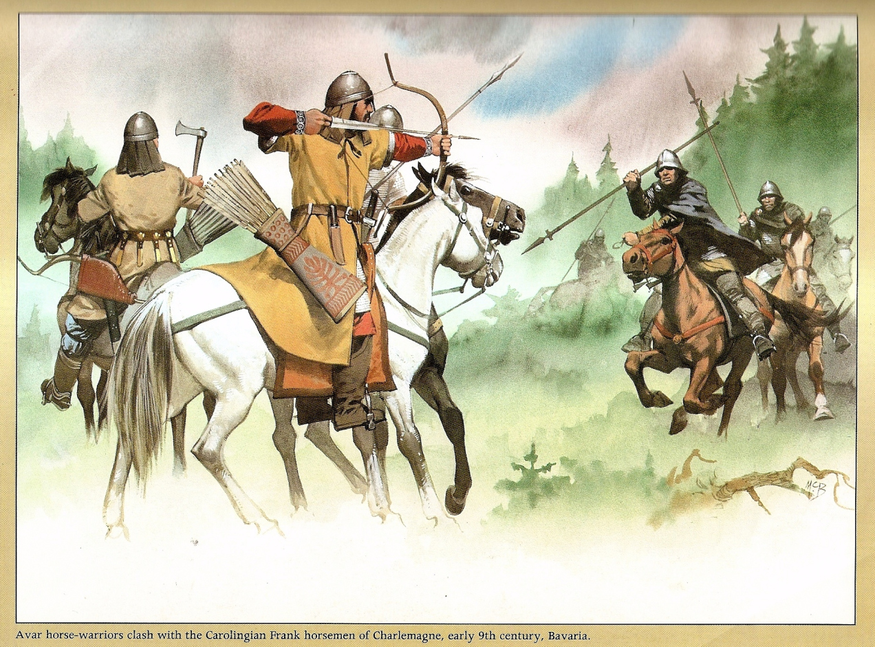 Avar horsemen clashing with their Frankish counterparts