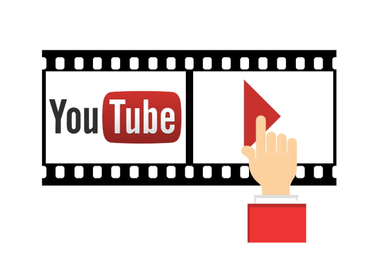 graphic of clicking a youtube video whic could be a fake guru who offers online marketing courses