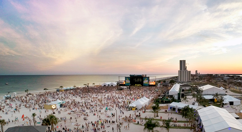 Arial view of The Hangout Music Festival