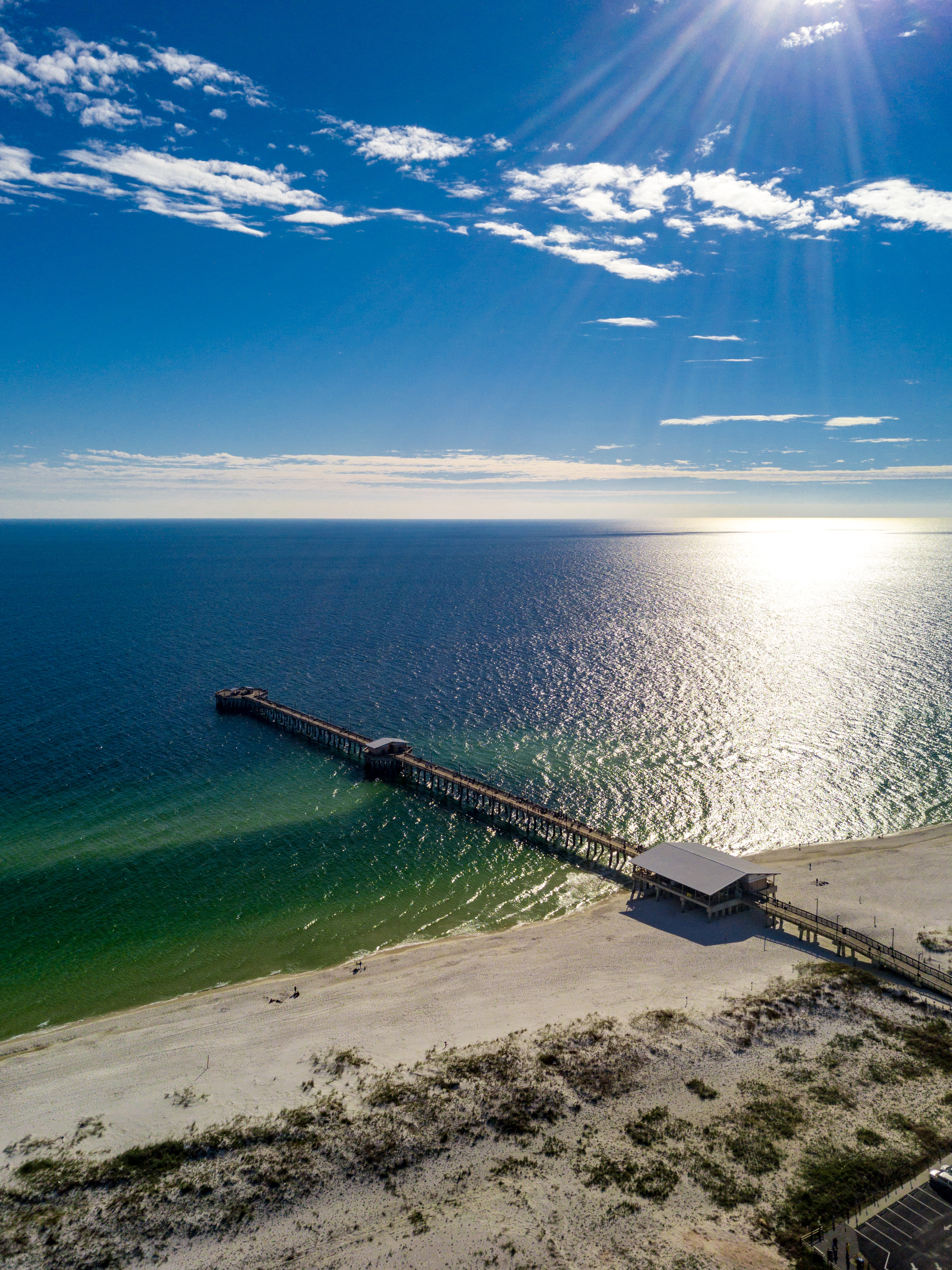 Pier extending into the Atlantic Ocean at Gulf State Park, AL