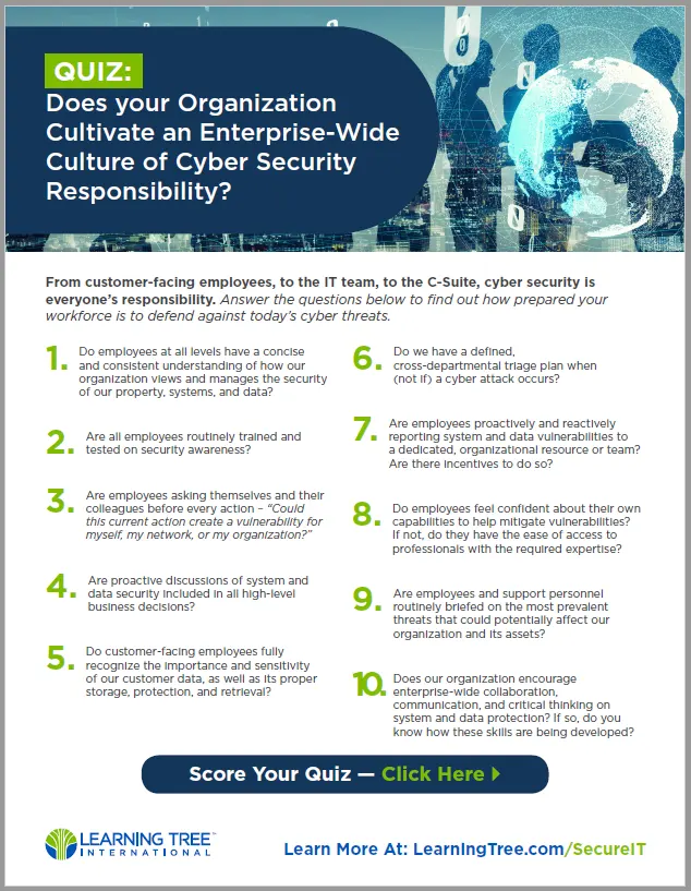 QUIZ: Does your Organization Cultivate an Enterprise-Wide Culture of Cyber Security Responsibility?