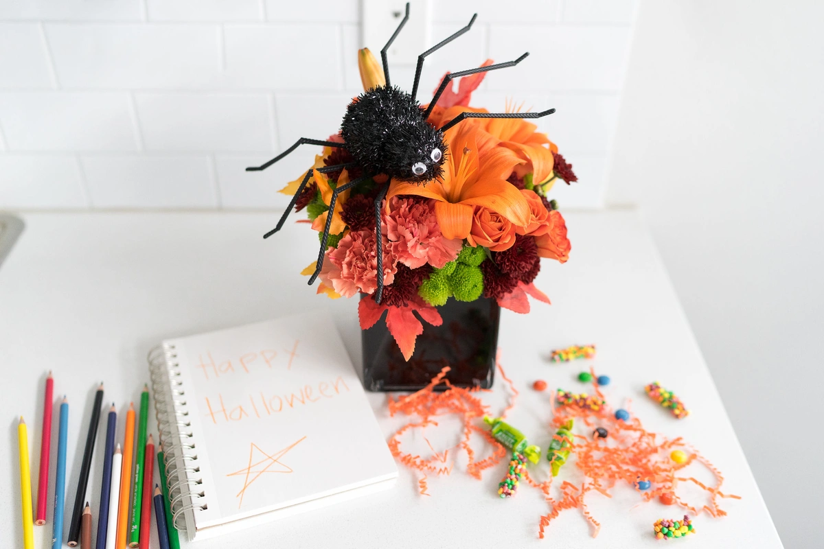 Spooky Flowers with Halloween Candy
