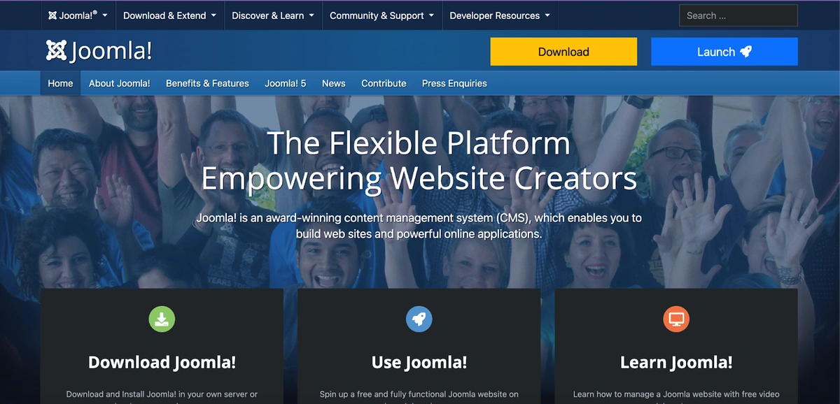 Joomla homepage