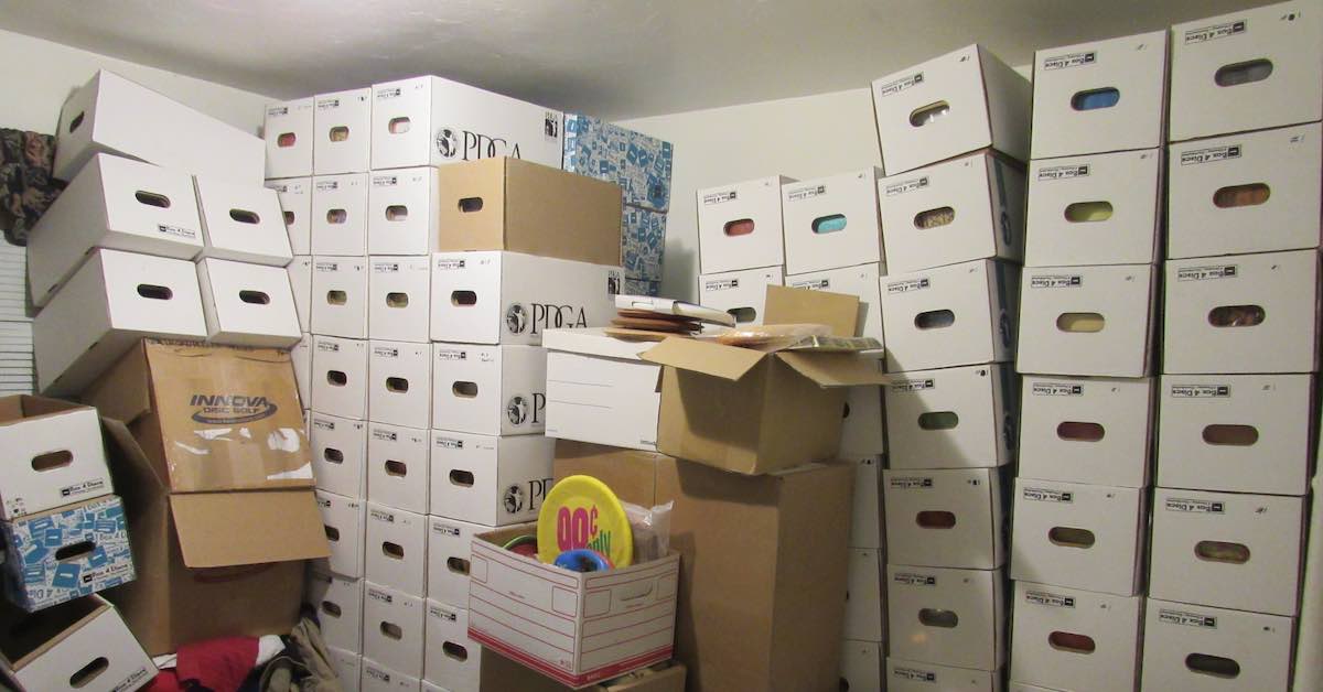 Stacks and stacks of boxes, some messily stacked