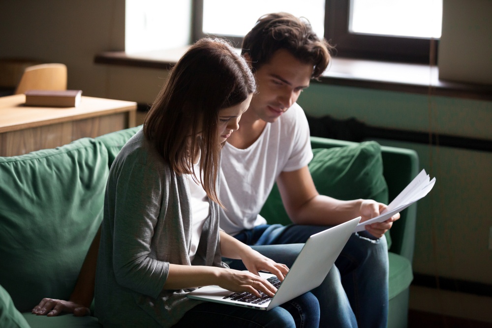 Couple looking at paperwork