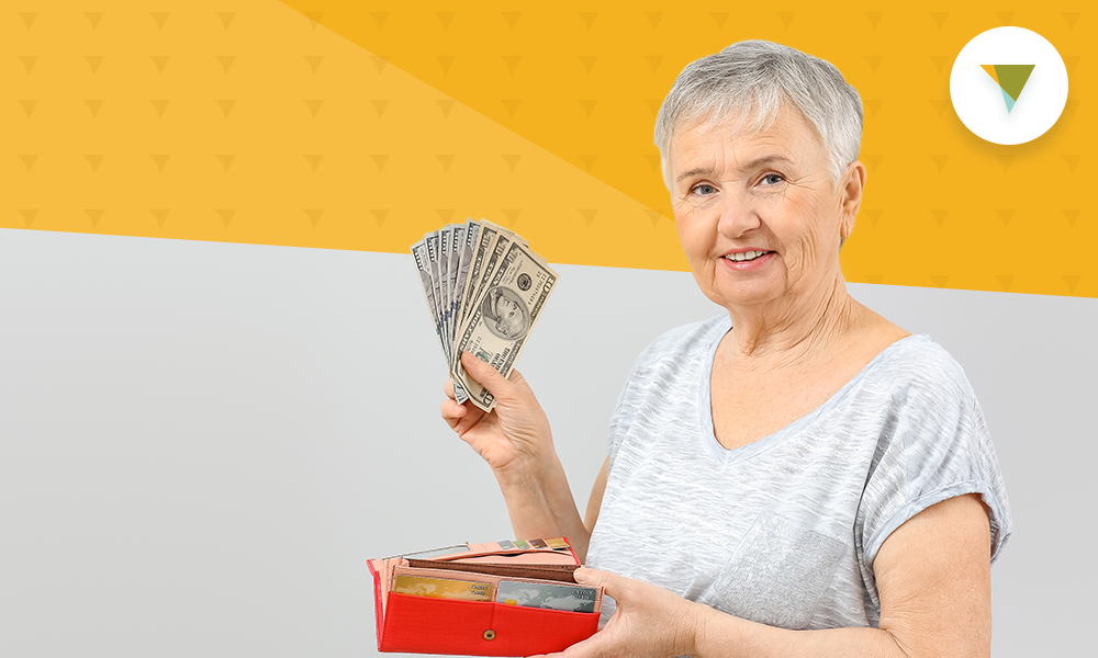 Woman holding money