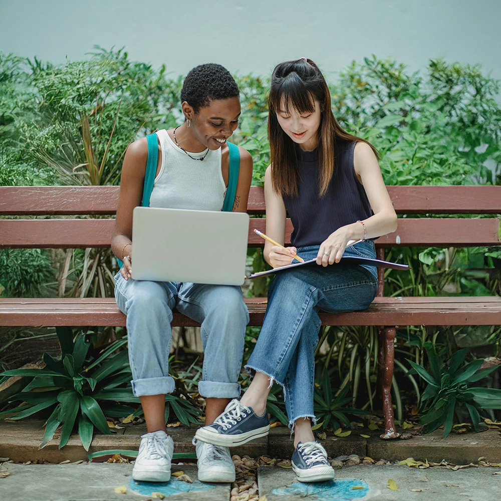 Classmates studying outside.webp