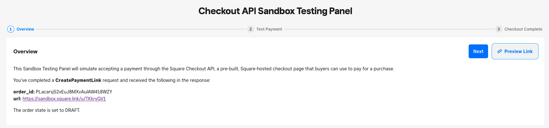 Square checkout api sandbox testing panel