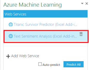 Excel Add-In App Store Excel Machine Learning Text Sentiment Analysis