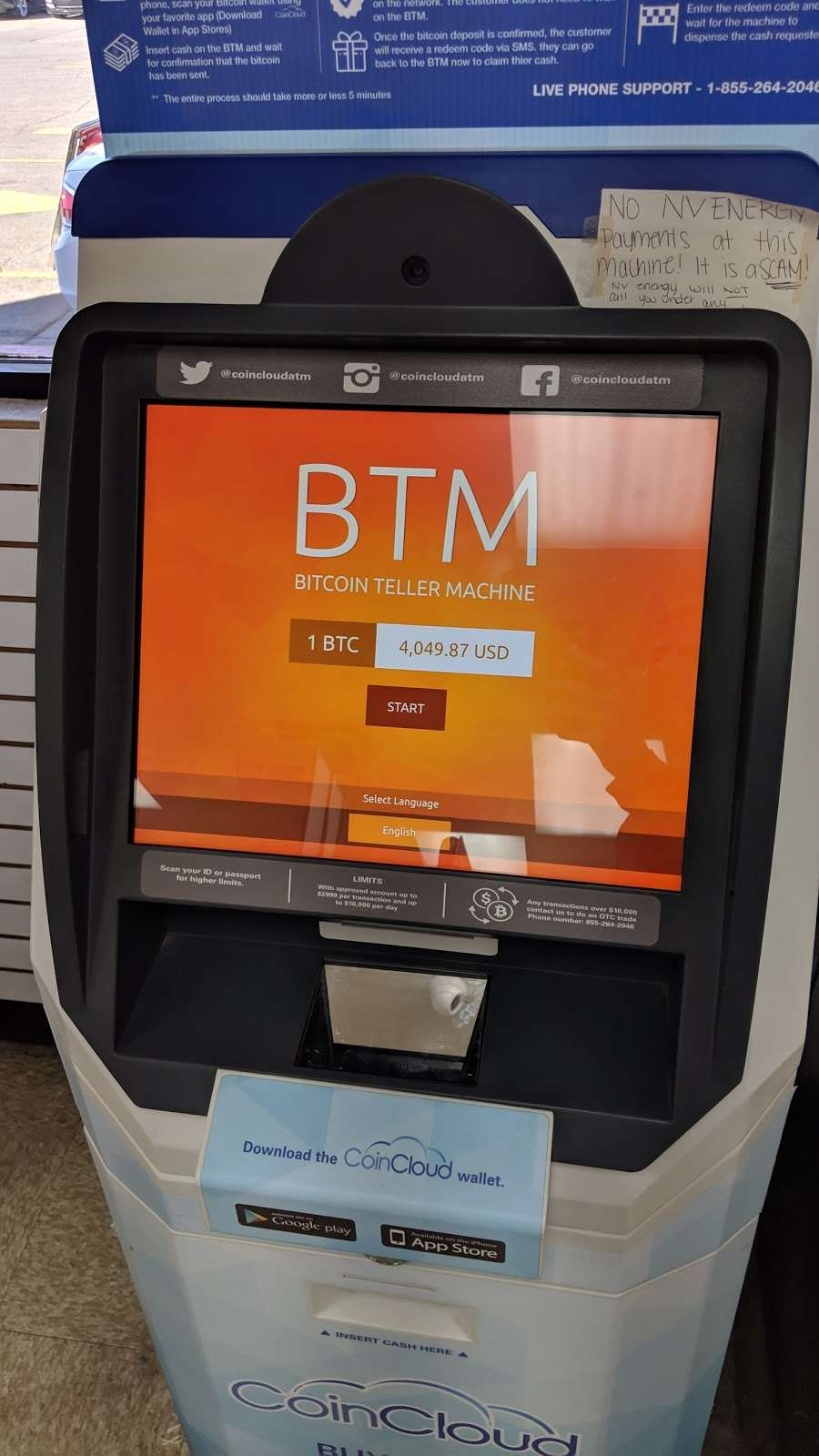 coin cloud bitcoin atm limit