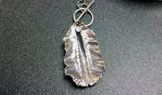 Fold-formed Sterling Silver Leaf by Erica Stice