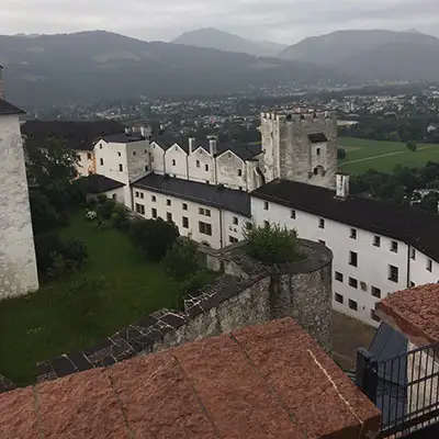 Looking at Salzburg the town.