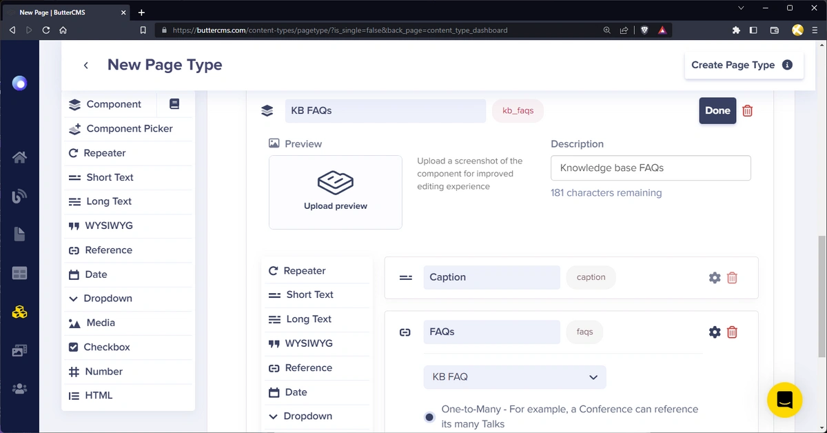 KB FAQ component configuration