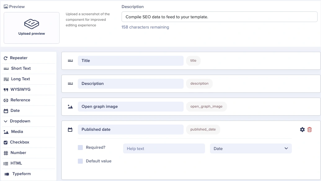 SEO component schema