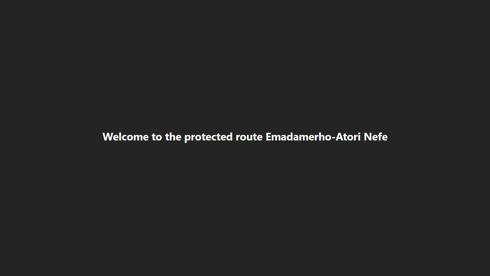 Protected route welcome page - Next.js authentication