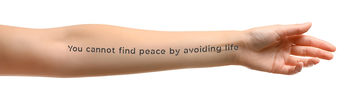 forearm typography tattoo mockup