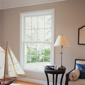 White interior single hung replacement fiberglass window
