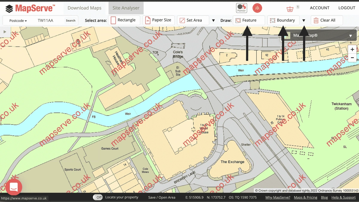 Drawing tools on MapServe®