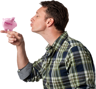 Mike Michalowicz kissing the profit pig