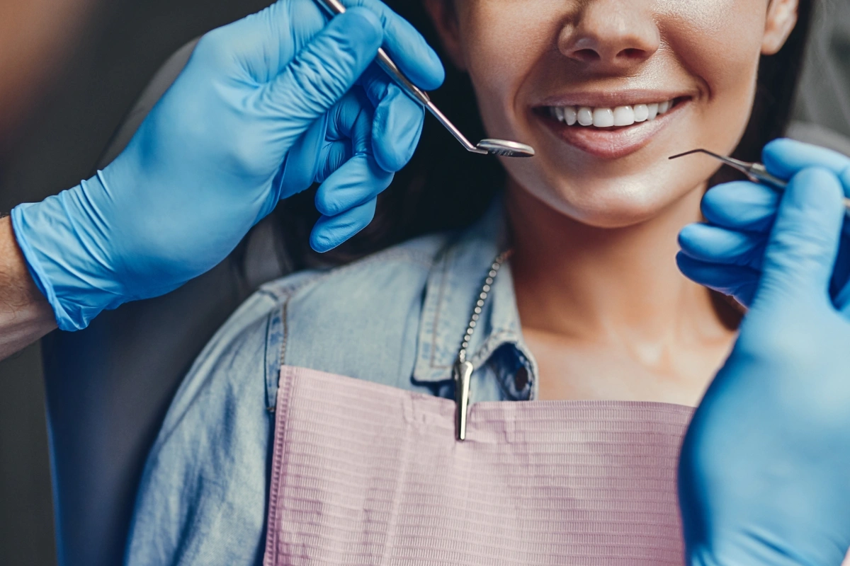 woman getting dental checkup