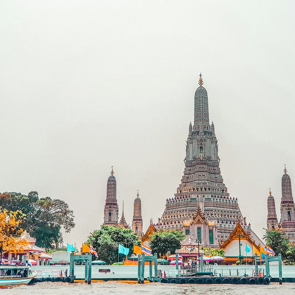 View of a colorful temple in Thailand.