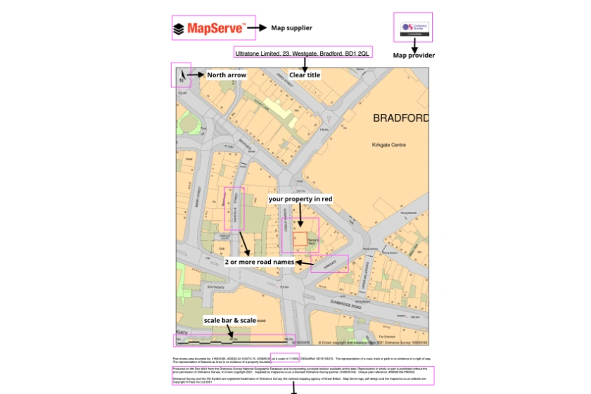 An example of a location plan and what needs to be included in both location and site plans