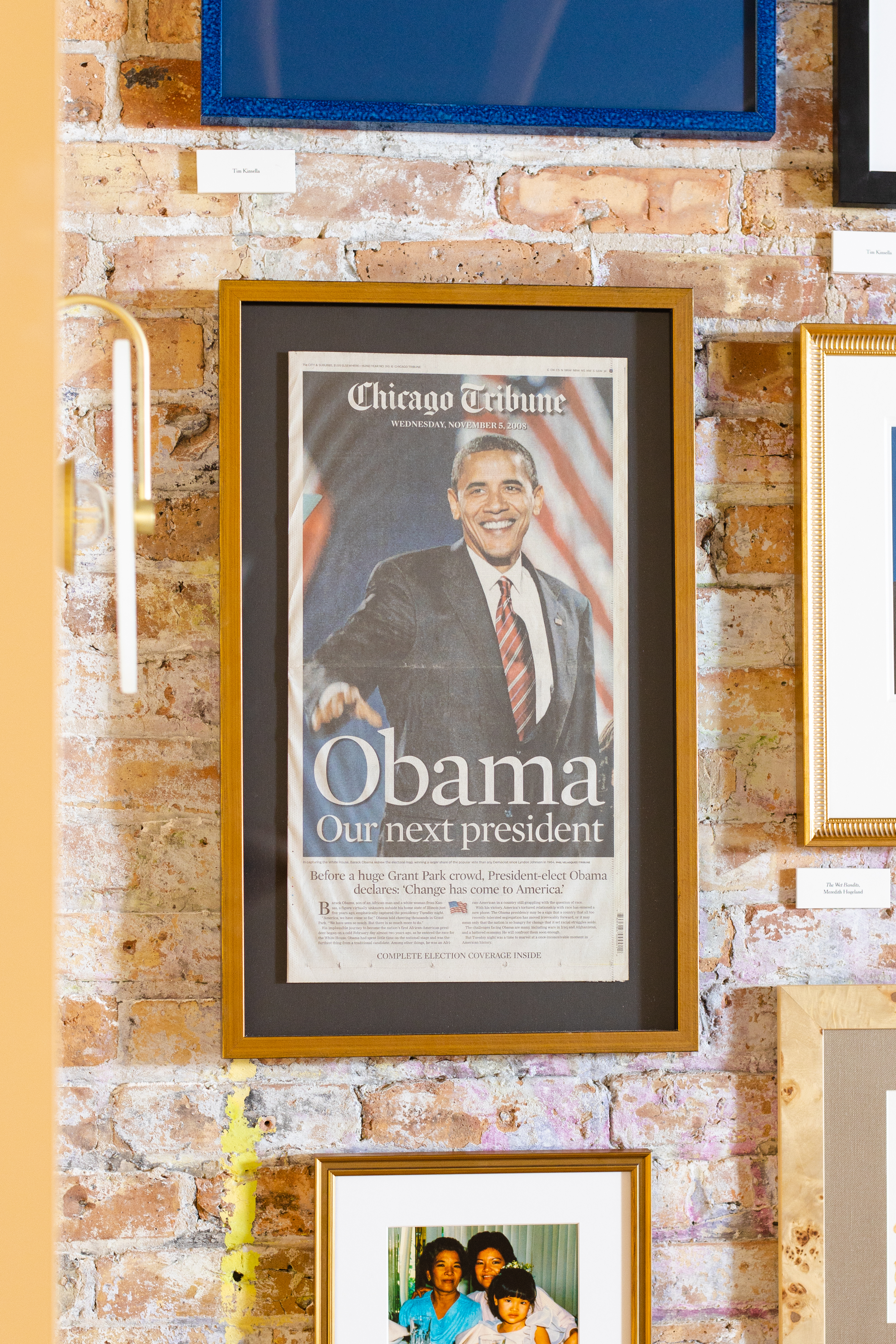 framed obama front page
