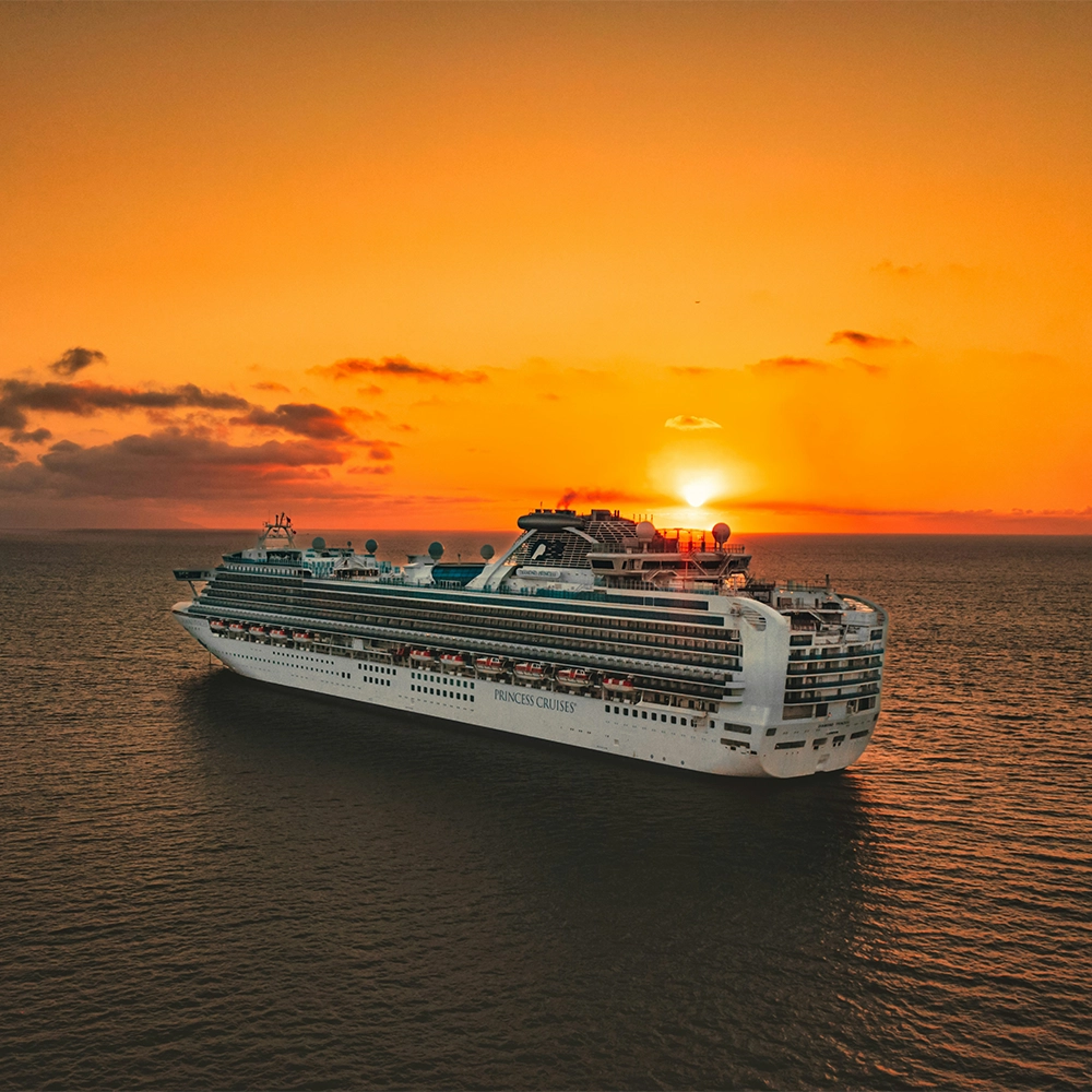 Princess Cruise coming out of the port in Peurto Vallarta, Mexico.
