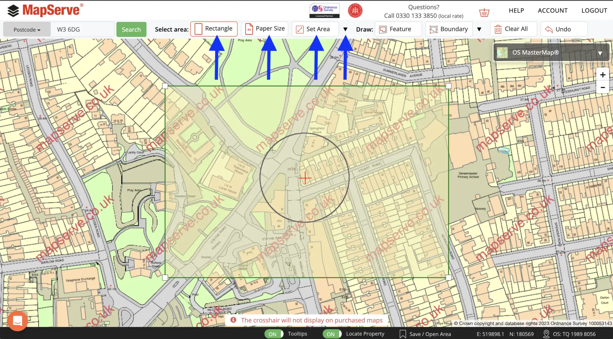 MapServe® select area page 